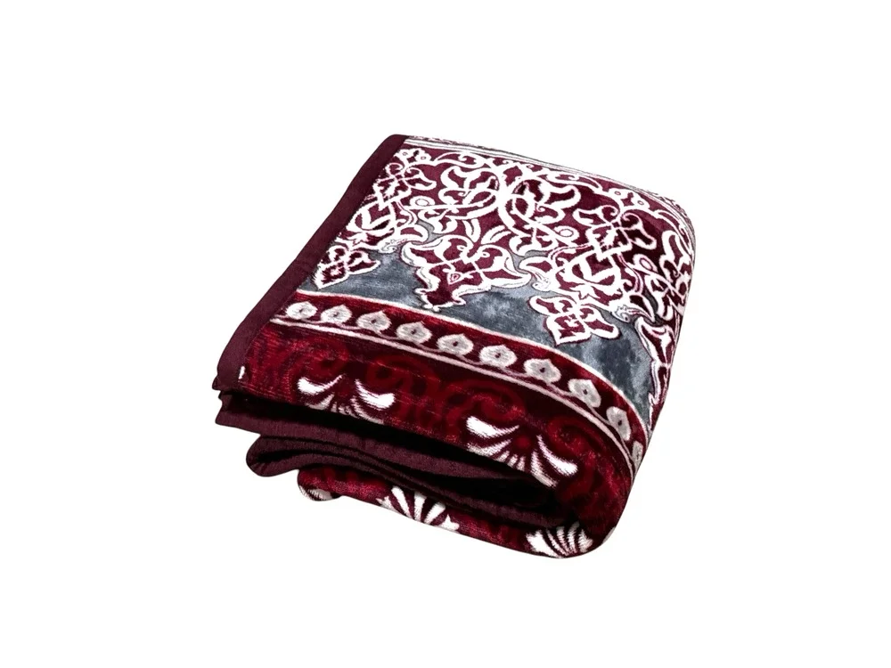 Stunning Printed Fleece Throw Blanket Purple Red Blue Soft Accent Cover Quilt